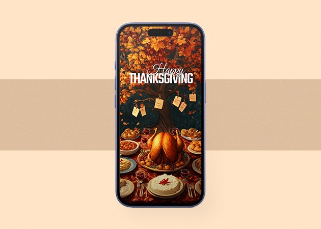 Thanksgiving thankful iPhone wallpaper.